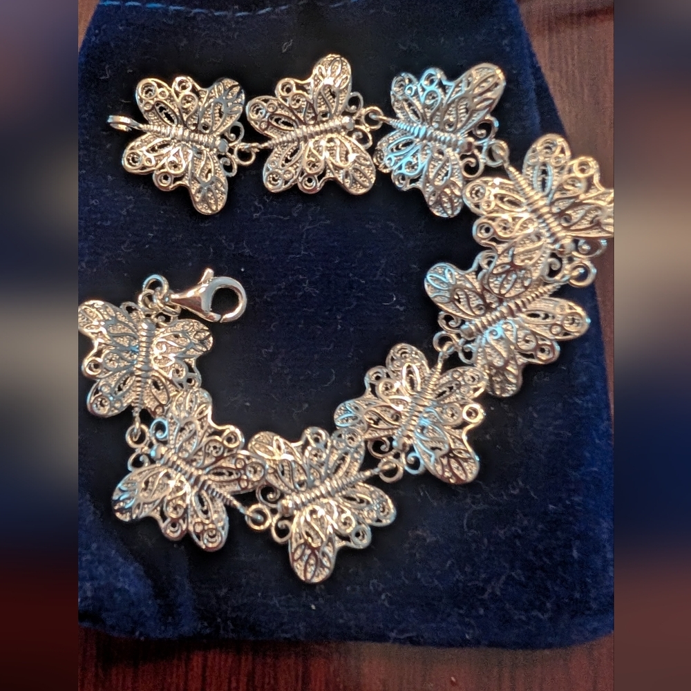 Sterling Silver Butterfly Bracelet